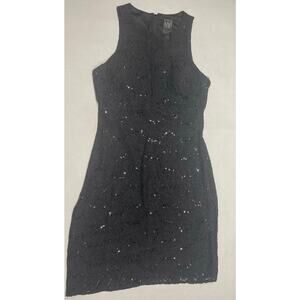 Nightway Black Lace Sequin Evening Dress Size 10